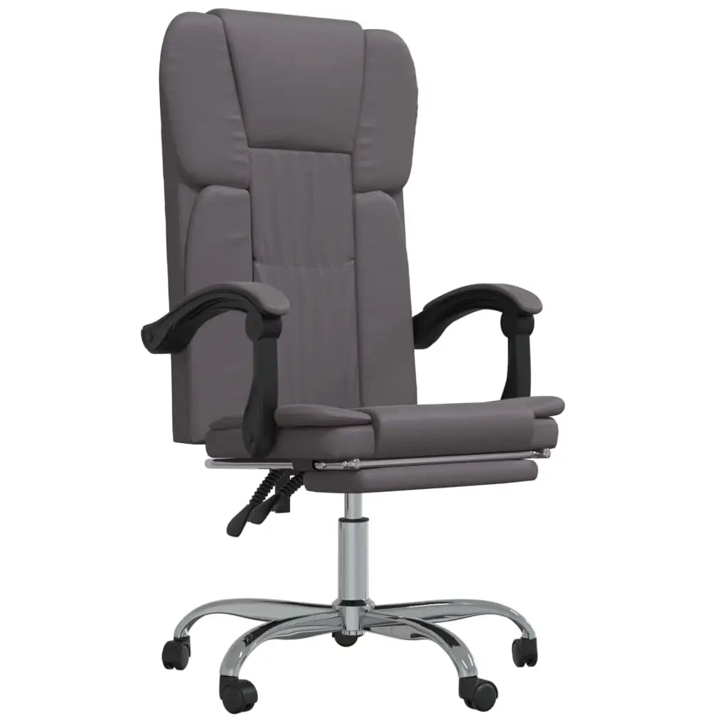 vidaXL Chair Reclining Desk Chair with Wheels for Living Room Faux Leather - Furniture > Office Furniture > Office