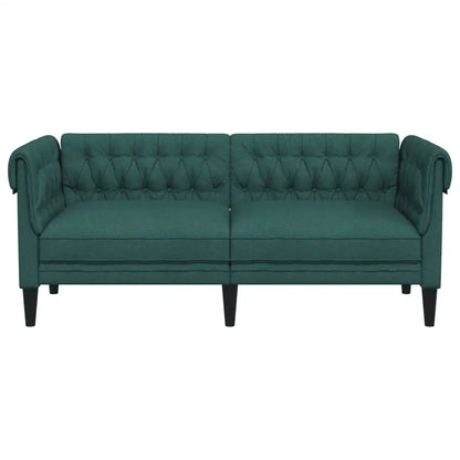 vidaXL Chesterfield Sofa 2-Seater Dark Green Fabric - Furniture > Sofas