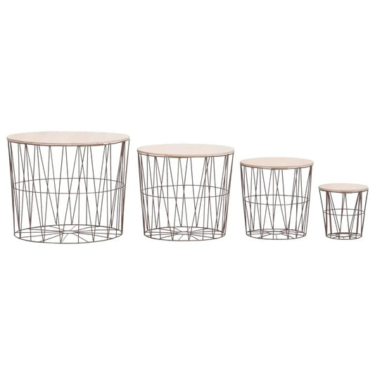 vidaXL Coffee Table 4 pcs Round End Table Sofa Table Living Room Furniture - Black - Furniture > Tables > Accent Tables