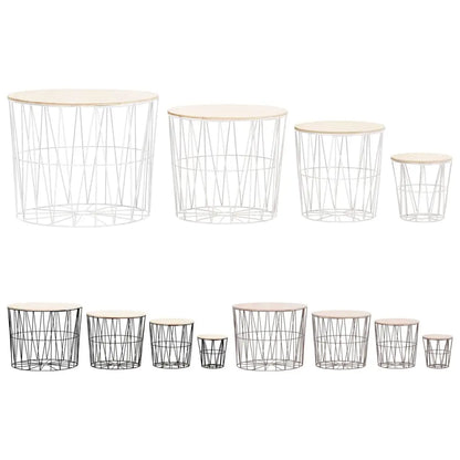 vidaXL Coffee Table 4 pcs Round End Table Sofa Table Living Room Furniture - Black - Furniture > Tables > Accent Tables