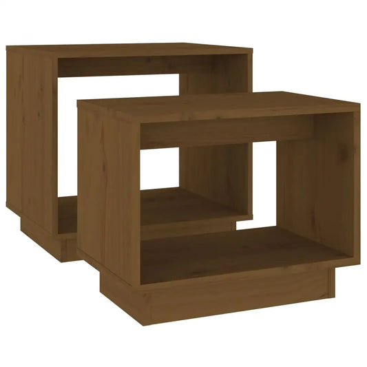 vidaXL Coffee Tables 2 Pcs End Nesting Table for Living Room Solid Wood Pine - Furniture > Tables > Accent Tables >