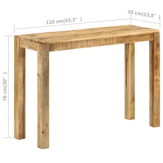 vidaXL Console Table 43.3’’x13.8’’x29.9’’ Rough Mango Wood - Furniture > Tables > Accent Tables > End Tables