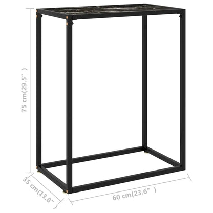 vidaXL Console Table Black 23.6’’x13.8’’x29.5’’ Tempered Glass - Furniture > Tables > Accent Tables > End Tables