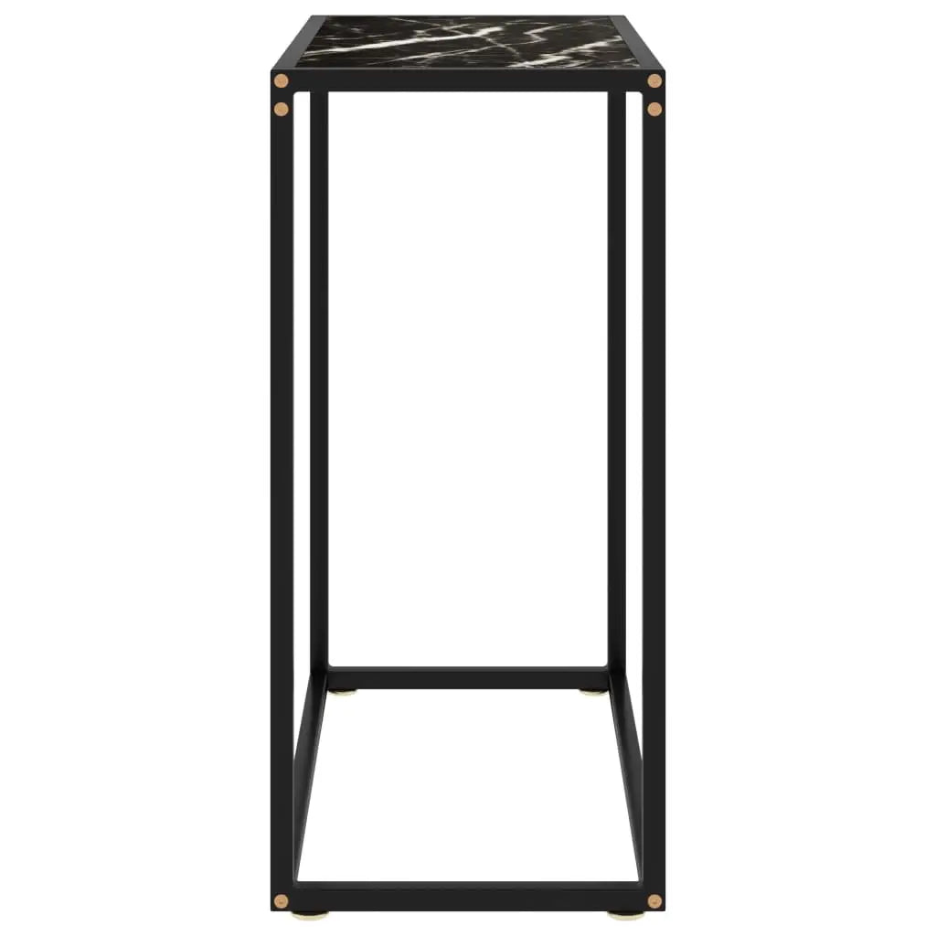 vidaXL Console Table Black 23.6’’x13.8’’x29.5’’ Tempered Glass - Furniture > Tables > Accent Tables > End Tables
