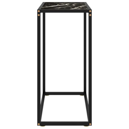 vidaXL Console Table Black 23.6’’x13.8’’x29.5’’ Tempered Glass - Furniture > Tables > Accent Tables > End Tables