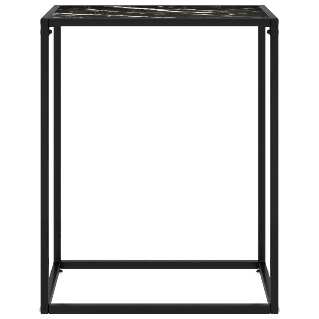 vidaXL Console Table Black 23.6’’x13.8’’x29.5’’ Tempered Glass - Furniture > Tables > Accent Tables > End Tables