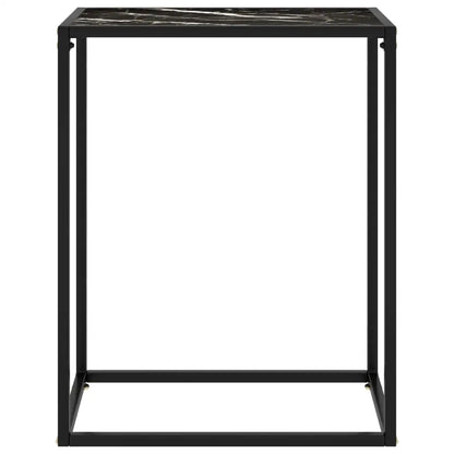 vidaXL Console Table Black 23.6’’x13.8’’x29.5’’ Tempered Glass - Furniture > Tables > Accent Tables > End Tables