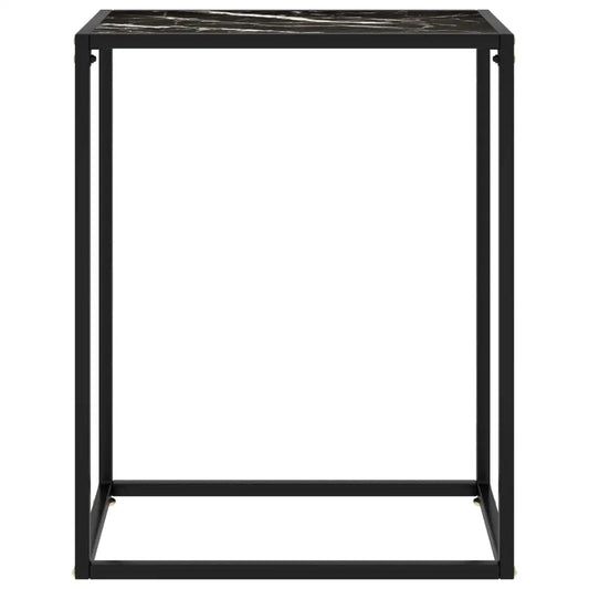 vidaXL Console Table Black 23.6’’x13.8’’x29.5’’ Tempered Glass - Furniture > Tables > Accent Tables > End Tables