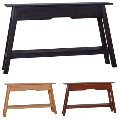 vidaXL Console Table Entryway Table Side Table with Shelf Solid Wood Mahogany - Black - Furniture > Tables > Accent
