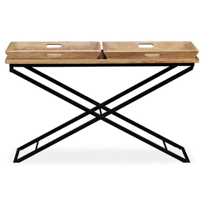 vidaXL Console Table Solid Mango Wood 51.2’’x15.7’’x31.5’’ - Furniture > Tables > Accent Tables > End Tables