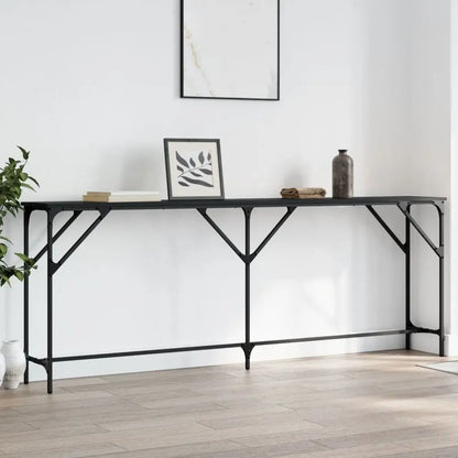 vidaXL Console Table Storage Side Sofa Desk for Living Room Engineered Wood - Black / 78.7’’ x 11.4’’ x 29.5’’/ 1 pcs