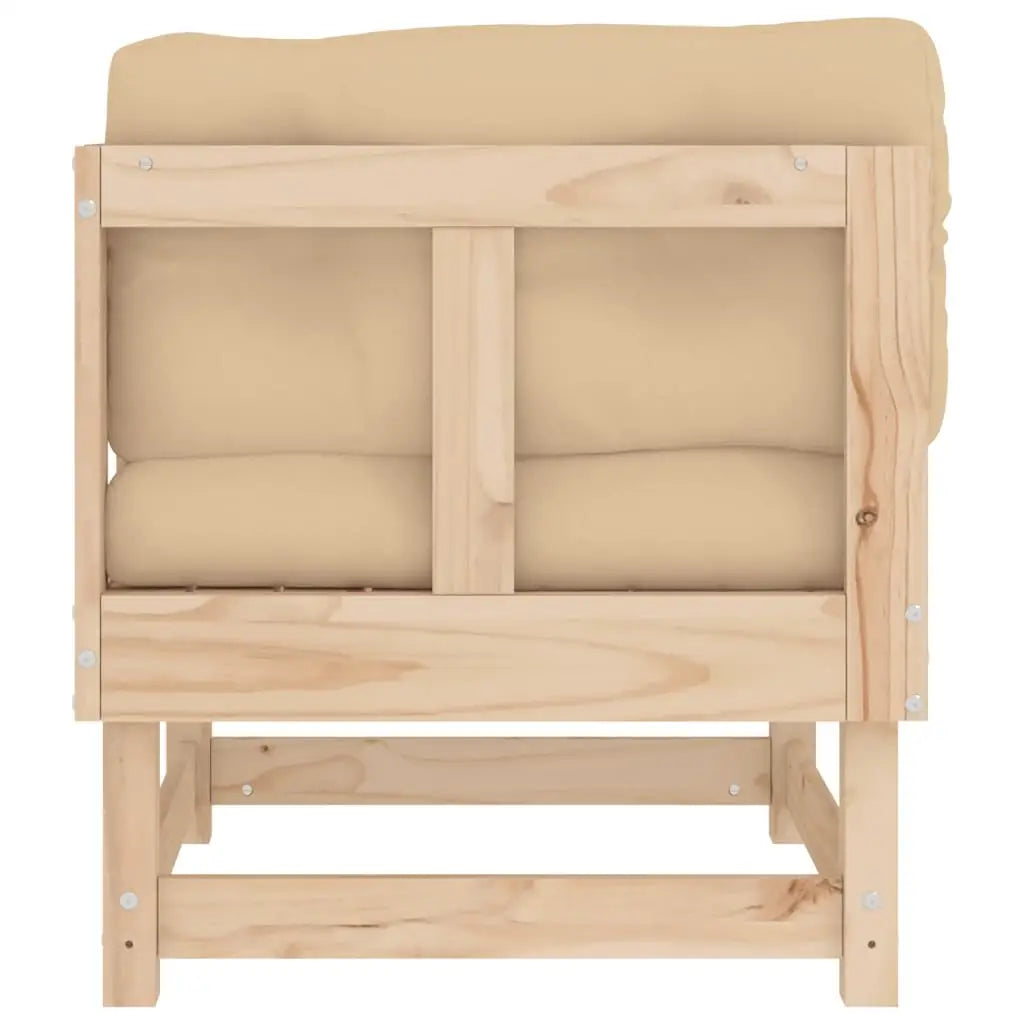 vidaXL Corner Sofa with Cushions Solid Wood Pine - Outdoor Sectional Sofa