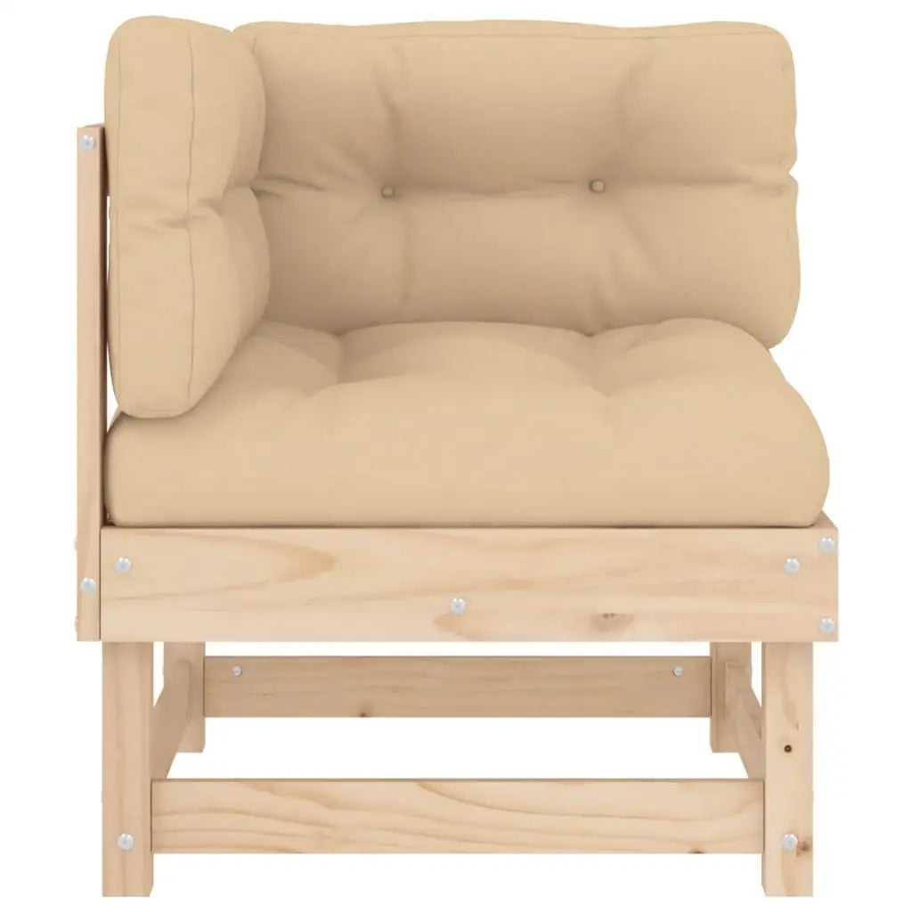 vidaXL Corner Sofa with Cushions Solid Wood Pine - Outdoor Sectional Sofa