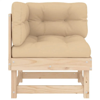vidaXL Corner Sofa with Cushions Solid Wood Pine - Outdoor Sectional Sofa