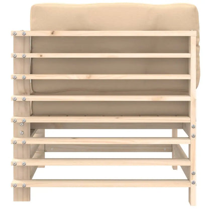 vidaXL Corner Sofa with Cushions Solid Wood Pine - Sectional Sofa