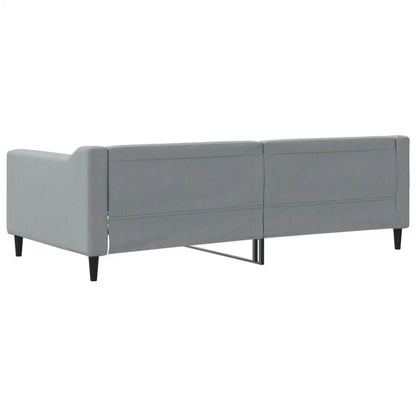 vidaXL Day Bed Light Gray 39.4’’x74.8’’ Twin Fabric - Furniture > Beds & Accessories > Beds & Bed Frames