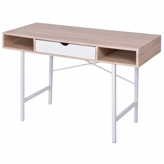 vidaXL Desk with 1 Drawer Oak and White - Desk