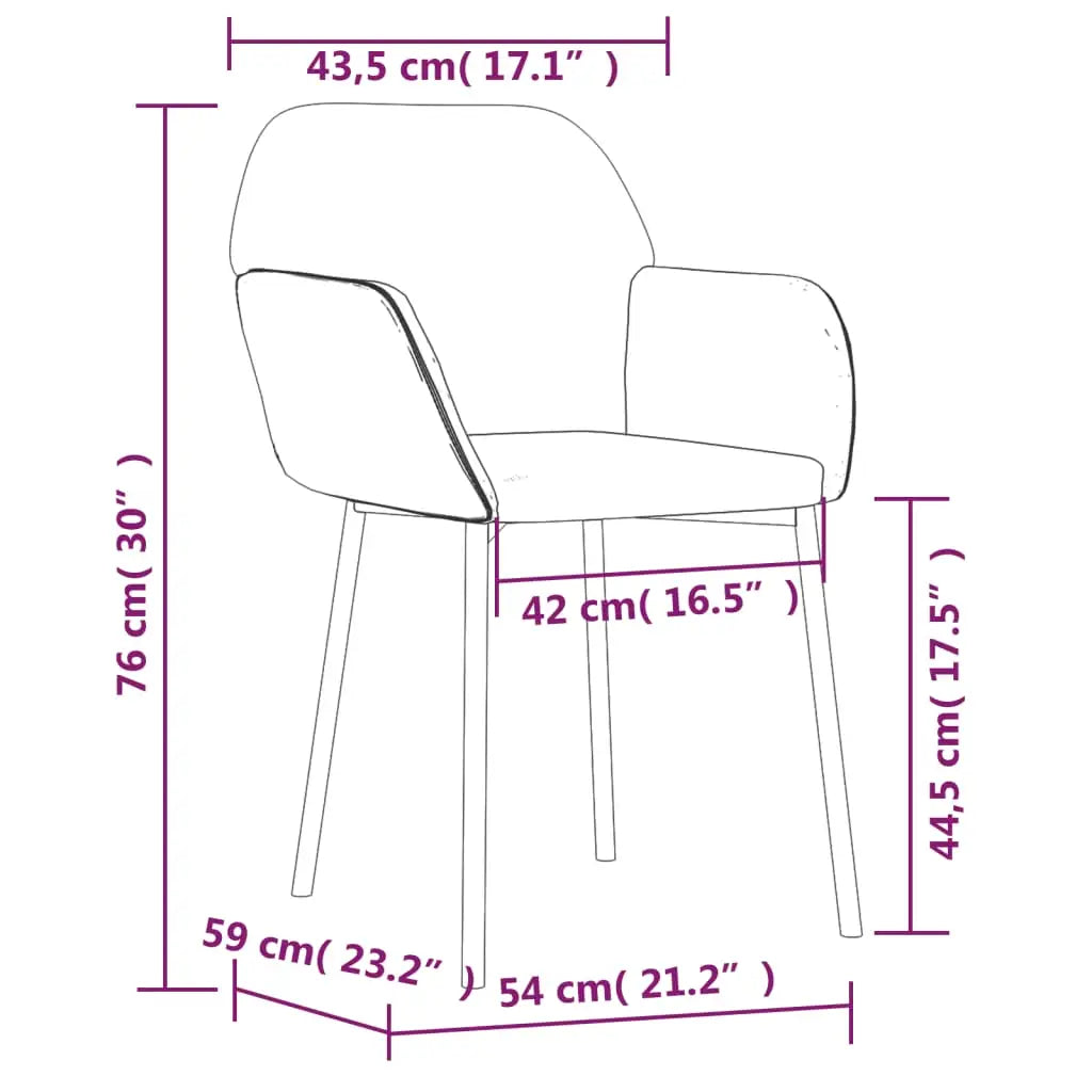 vidaXL Dining Chairs 2 Pcs Accent Upholstered Chair Fabric and Faux Leather - Furniture > Chairs > Kitchen & Dining