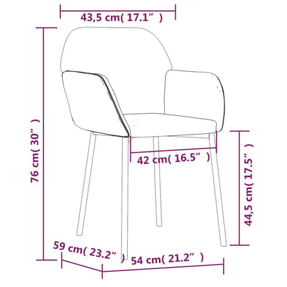 vidaXL Dining Chairs 2 Pcs Accent Upholstered Chair Fabric and Faux Leather - Furniture > Chairs > Kitchen & Dining