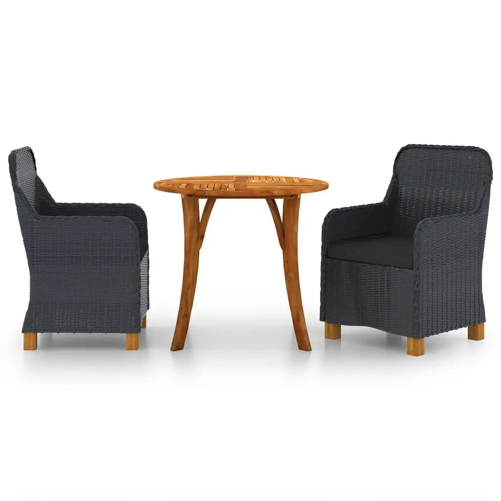 vidaXL Dining Set Outdoor Patio Garden Dinette Dark Gray/Light Gray 3/5 Piece - Dark gray / 5 - Furniture > Outdoor