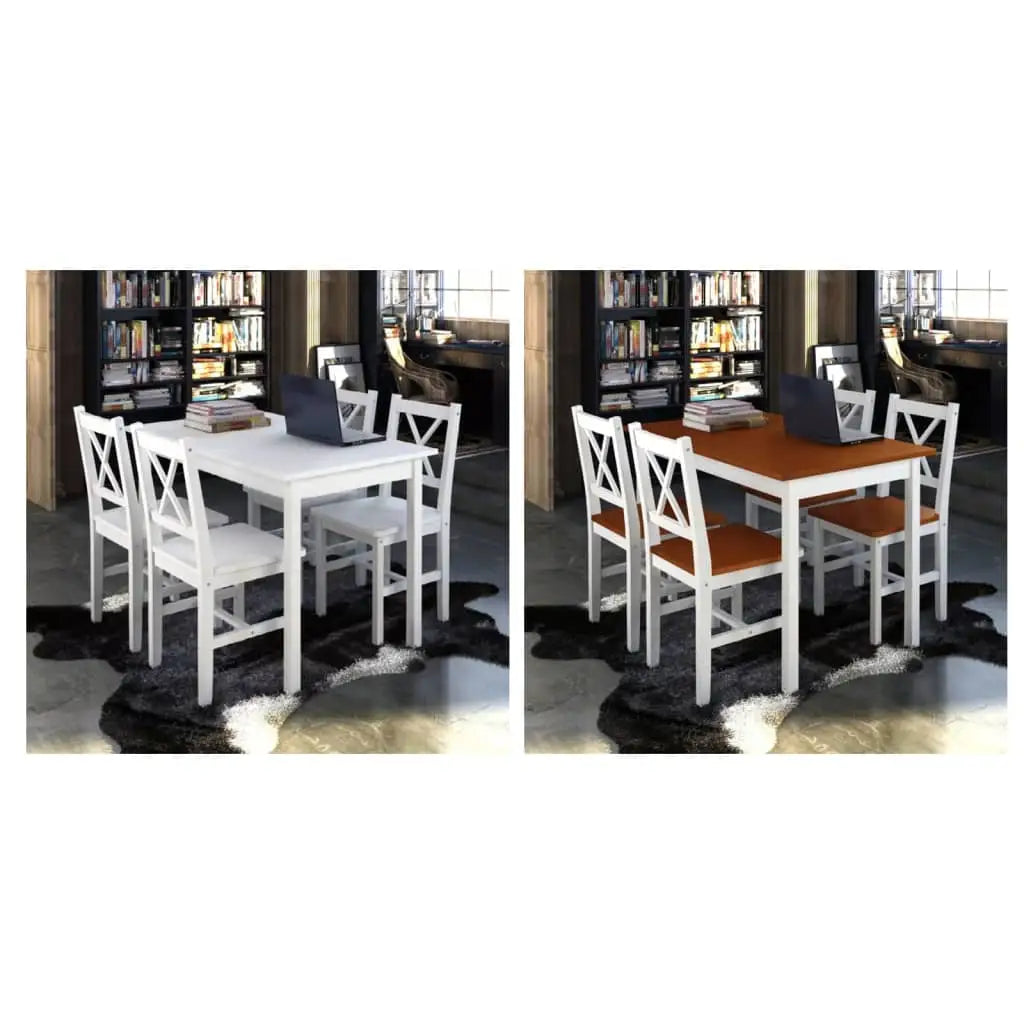 vidaXL Dining Table and Chair Kitchen Dining Set Dinner Table Chair 5 Piece - Furniture > Furniture Sets > Kitchen &