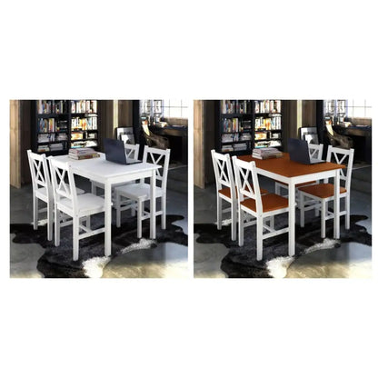 vidaXL Dining Table and Chair Kitchen Dining Set Dinner Table Chair 5 Piece - Furniture > Furniture Sets > Kitchen &