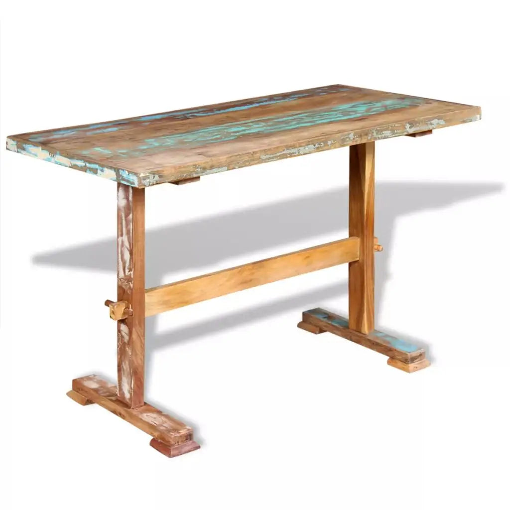 vidaXL Dining Table Kitchen Dining Room Dinner Table Solid Reclaimed Wood - 110 x 55 x 78 cm/ 1 pcs - Furniture >