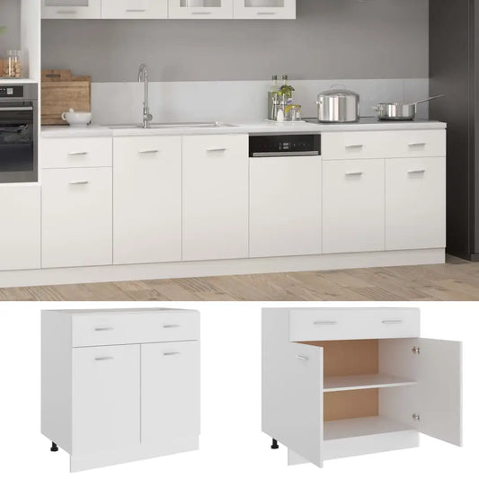 vidaXL Drawer Bottom Cabinet White 31.5’’x18.1’’x32.1’’ Engineered Wood - Furniture > Cabinets & Storage > Kitchen