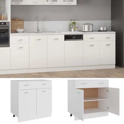 vidaXL Drawer Bottom Cabinet White 31.5’’x18.1’’x32.1’’ Engineered Wood - Furniture > Cabinets & Storage > Kitchen