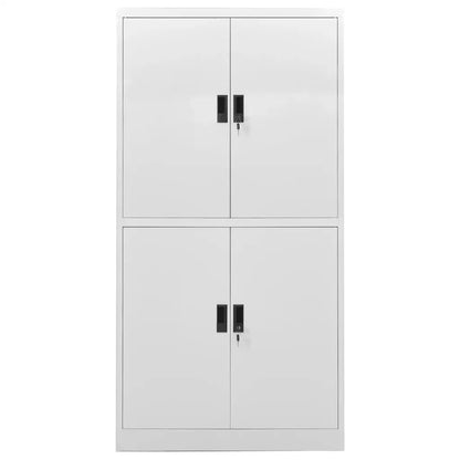 vidaXL Filing Cabinet Storage Metal Cabinet with Shelves for Home Office Steel - White - Furniture > Cabinets & Storage