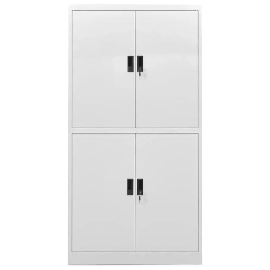 vidaXL Filing Cabinet Storage Metal Cabinet with Shelves for Home Office Steel - White - Furniture > Cabinets & Storage