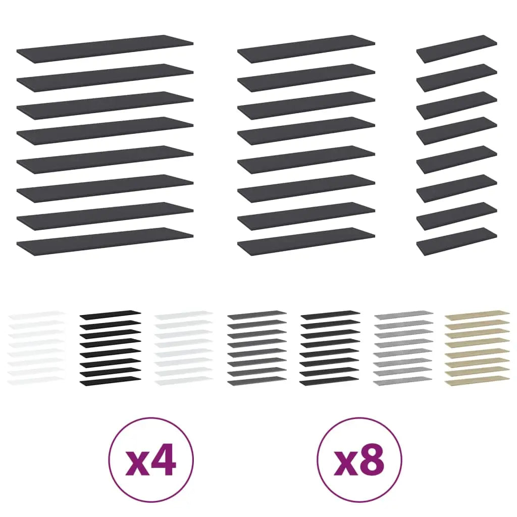 vidaXL Floating Shelf Wall Bookshelf Board for Living Room Engineered Wood - 15.7’’ x 15.7’’ x 0.6’’/ 4 pcs - Furniture