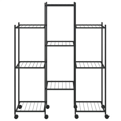 vidaXL Flower Stand with Wheels 32.7’’x9.8’’x40.7’’ Black Iron - Home & Garden > Lawn & Garden > Gardening > Plant