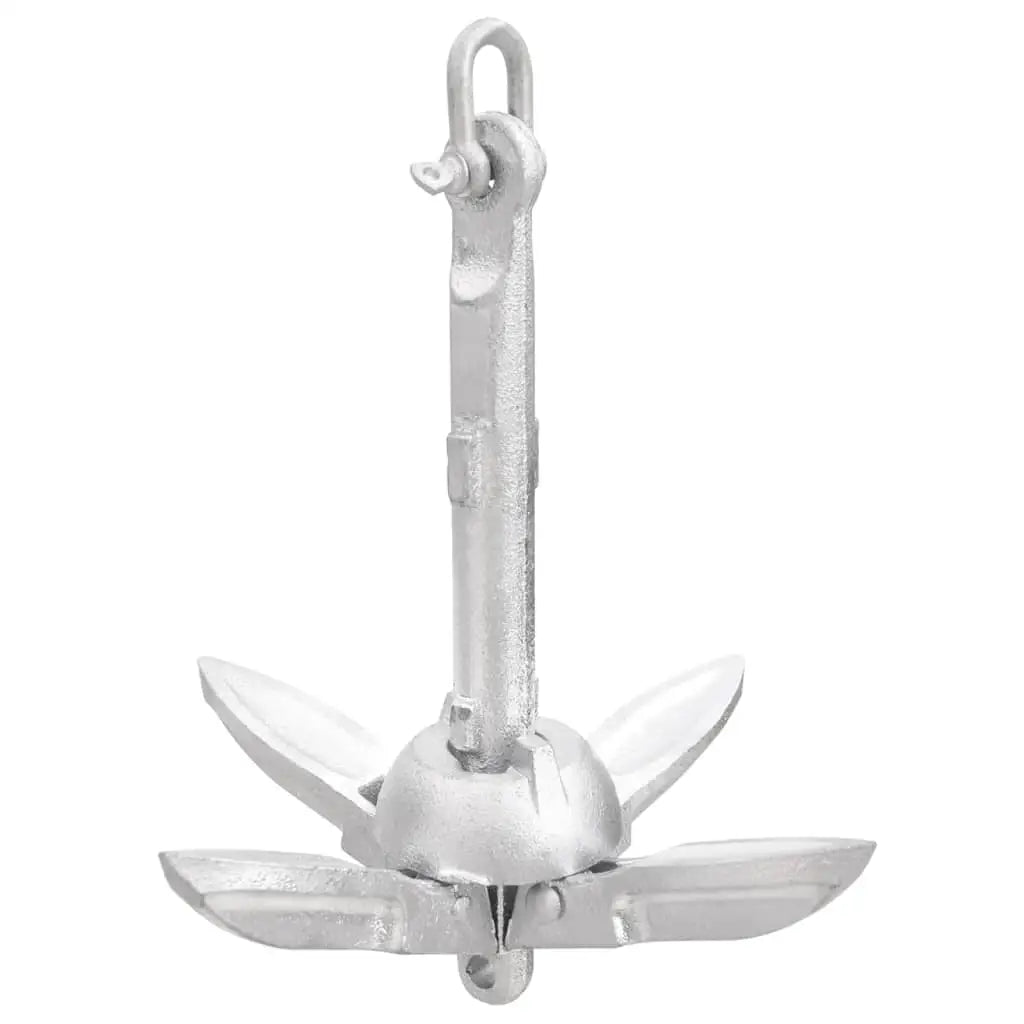 vidaXL Folding Anchor Silver 1.5 lb Malleable Iron - Vehicles & Parts > Vehicle Parts & Accessories > Watercraft Parts