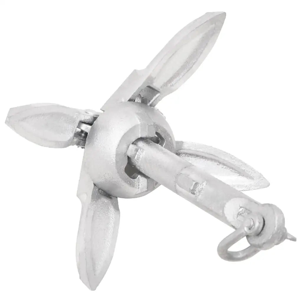 vidaXL Folding Anchor Silver 1.5 lb Malleable Iron - Vehicles & Parts > Vehicle Parts & Accessories > Watercraft Parts