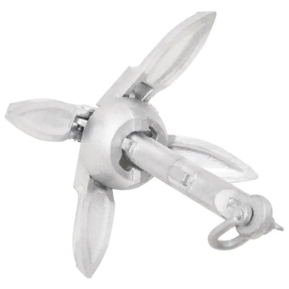 vidaXL Folding Anchor Silver 1.5 lb Malleable Iron - Vehicles & Parts > Vehicle Parts & Accessories > Watercraft Parts