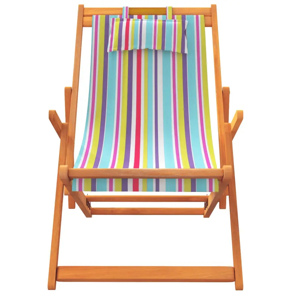 vidaXL Folding Beach Chairs 2 pcs Multicolor Fabric - Beach Chairs