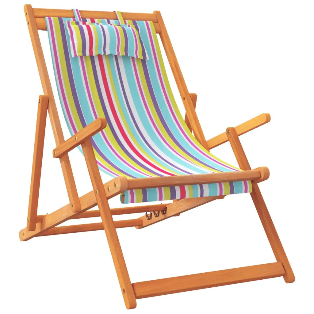 vidaXL Folding Beach Chairs 2 pcs Multicolor Fabric - Beach Chairs