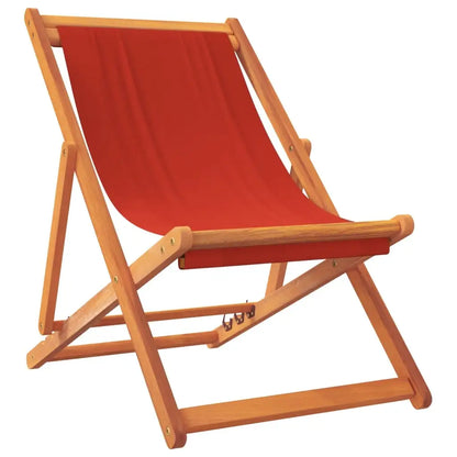 vidaXL Folding Beach Chairs 2 pcs Red Fabric - Outdoor Chairs