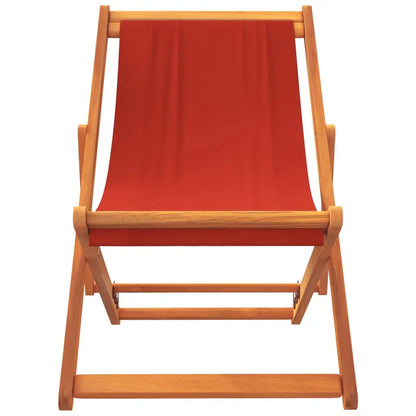 vidaXL Folding Beach Chairs 2 pcs Red Fabric - Outdoor Chairs