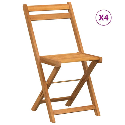 vidaXL Folding Bistro Chairs Outdoor Patio Dining Furniture Solid Wood Acacia - Outdoor Chairs