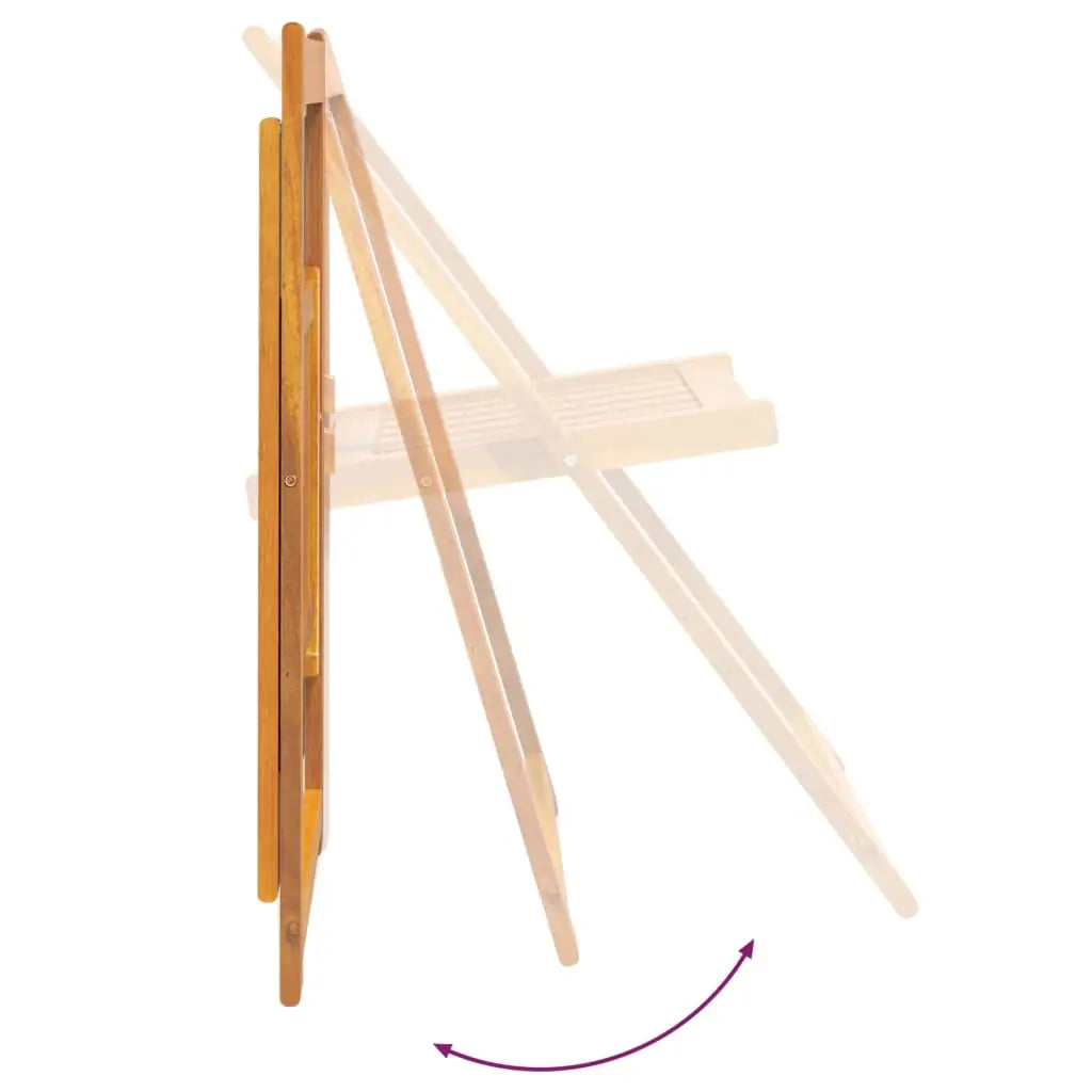 vidaXL Folding Chair Patio Furniture Wooden Dining Chair Solid Wood Acacia - Folding Chair