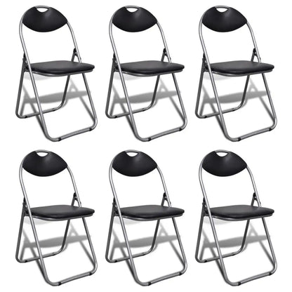vidaXL Folding Chairs 6 pcs Faux Leather - Furniture > Chairs > Folding Chairs & Stools