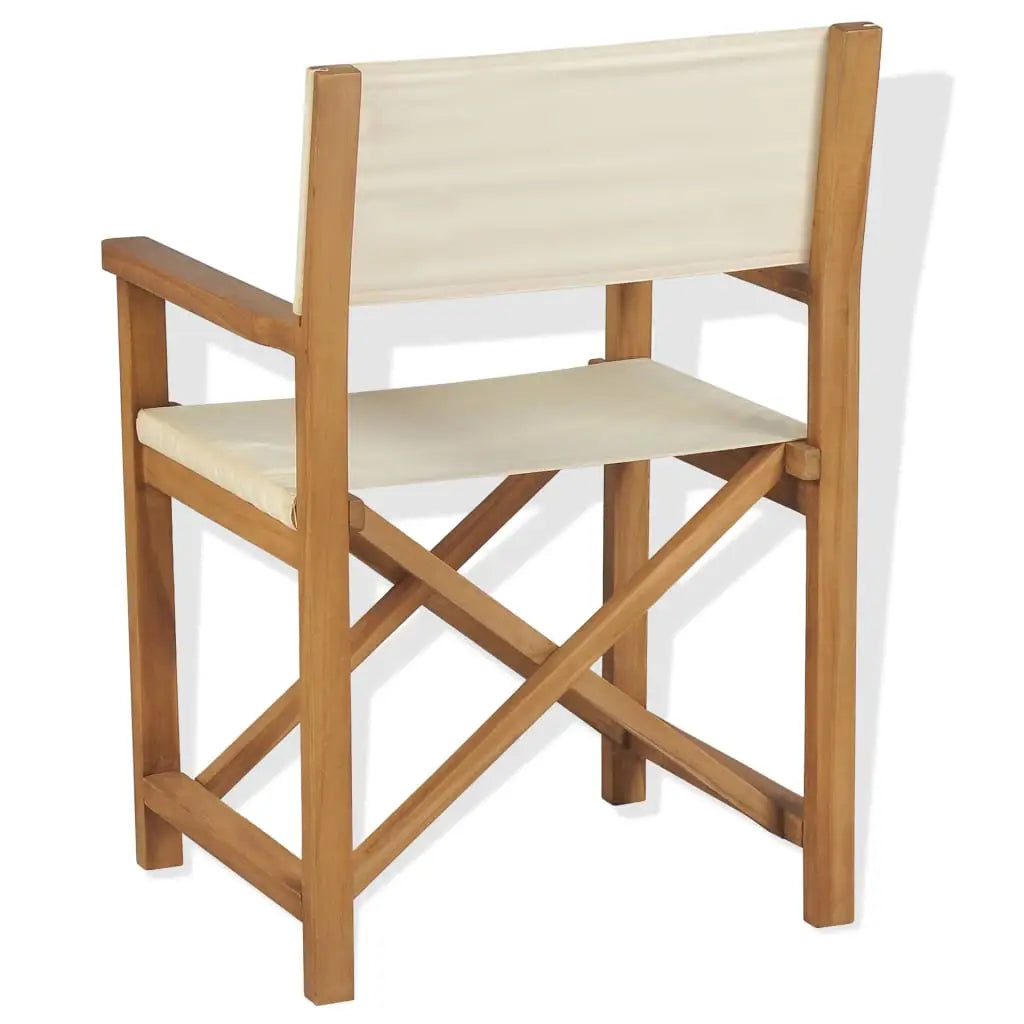 vidaXL Folding Director’s Chairs 2 pcs Solid Teak Wood - Outdoor Chairs
