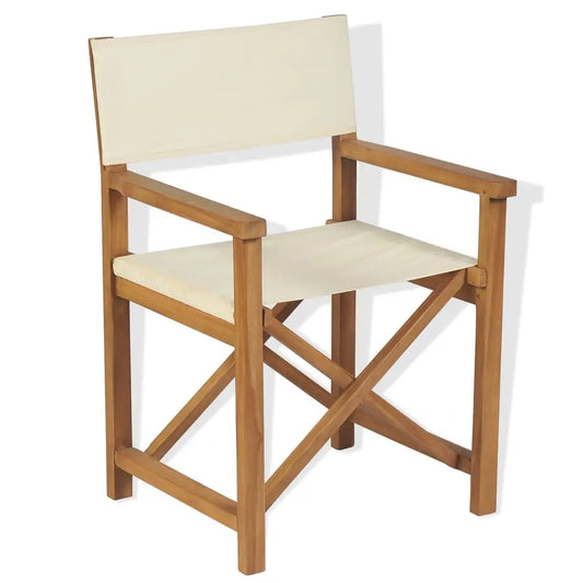 vidaXL Folding Director’s Chairs 2 pcs Solid Teak Wood - Outdoor Chairs