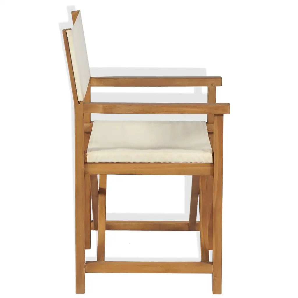 vidaXL Folding Director’s Chairs 2 pcs Solid Teak Wood - Outdoor Chairs