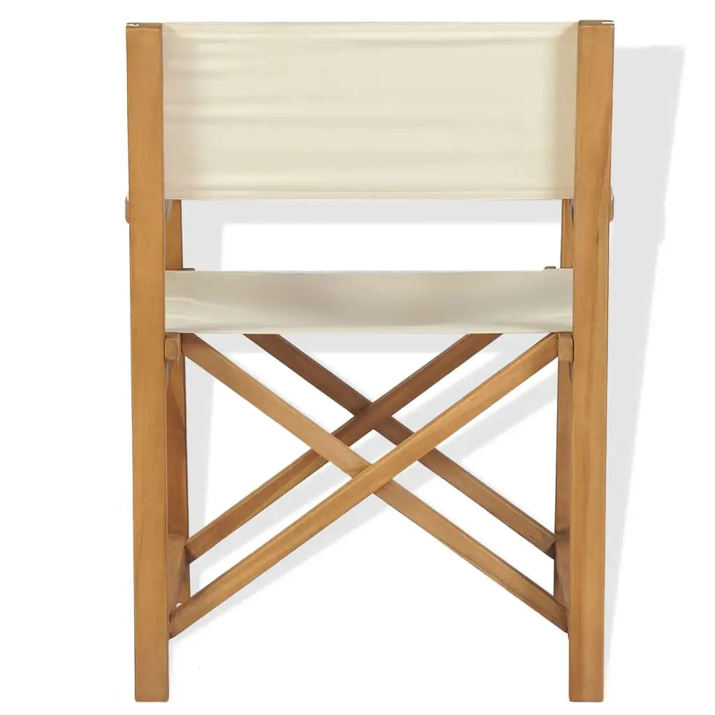 vidaXL Folding Director’s Chairs 2 pcs Solid Teak Wood - Outdoor Chairs