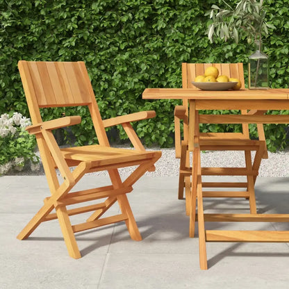 vidaXL Folding Patio Chairs 2 pcs 21.7’’x24’’x35.4’’ Solid Wood Teak - Outdoor Chairs