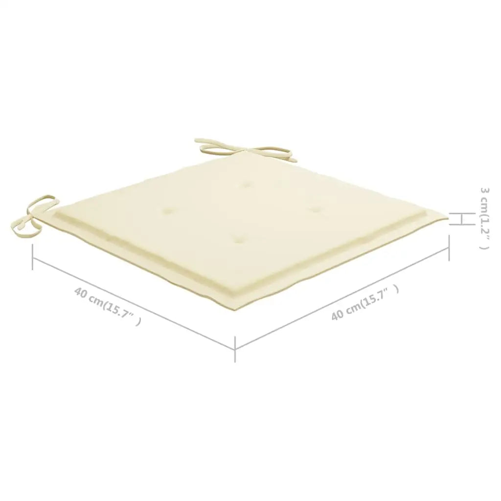 vidaXL Folding Patio Chairs 2 pcs with Cushions Bamboo - Patio Chairs