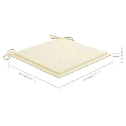 vidaXL Folding Patio Chairs 2 pcs with Cushions Bamboo - Patio Chairs